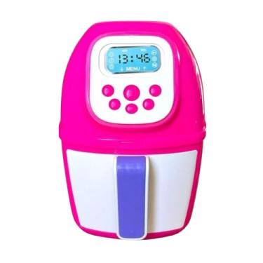 Imagem de Fritadeira Digital a Ar, 2,5 Litros, Display LCD, 6 Botões de Controle, Rosa e Branco