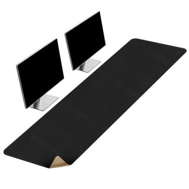 Imagem de Vyaaa Tapete de mesa de cortiça e couro, 139,7 cm x 39,9 cm, almofada de mesa de couro dupla face, à prova d'água, extra grande, mouse pad, tapetes de mesa em cima de mesas para casa ou escritório