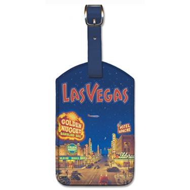 Imagem de Pacifica Island Art Leatherette Luggage Baggage Tag - Las Vegas by Kerne Erickson
