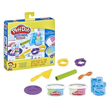 Imagem de Play-Doh Kitchen Creations F4714 Conjunto de brinquedo pequeno com 2 latas, multi