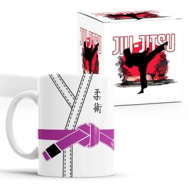 Imagem de Caneca Artes Marciais Jiu-Jitsu Faixa Roxa com Caixinha - Elicomics