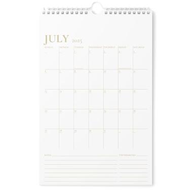 Imagem de Karto Calendário de parede 2025-2026 - vertical 28 x 43 cm de julho de 2025 a dezembro de 2026 - Aumente sua produtividade e planejamento fácil com o calendário mensal estético - dourado