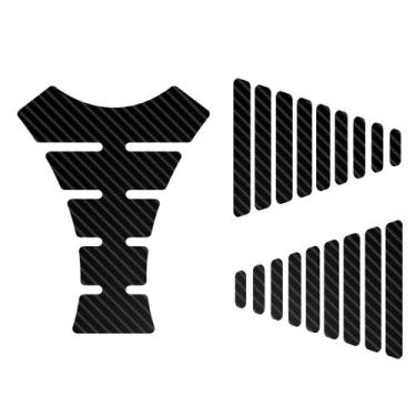 Imagem de Adesivo Protetor Tanque Lateral + Tank Pad Fibra De Carbono - Jhow Ade