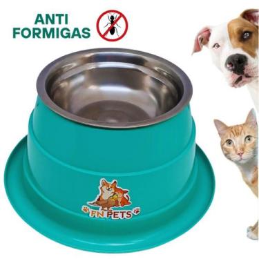 Imagem de Comedouro pet com proteção anti formigas e vasilha com 300 ml - FN PET
