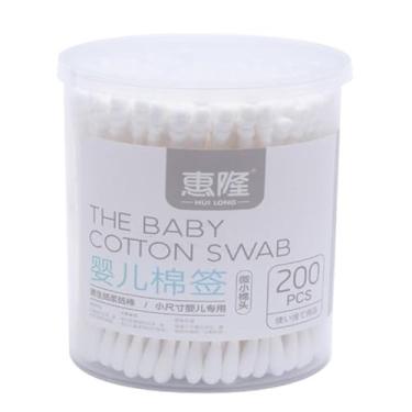 Imagem de 200 Unidades de Cotonete Baby com Hastes Flexíveis de Bambu Algodão para Bebê Nariz Ouvido Sensível