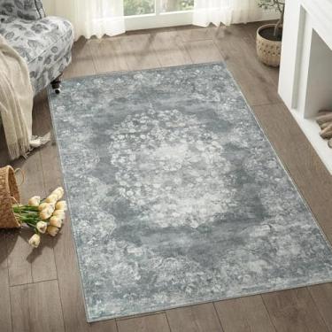 Imagem de Tapete floral leve e luxuoso para sala de estar, sofá, cobertor, mesa de centro, tapete para quarto, fácil de cuidar (120 x 200 cm, 47 x 79 polegadas/WSJR-20)