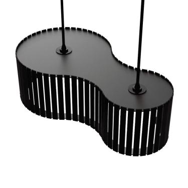 Imagem de Luminária Pendente Infinita Modelo Ripado Preta