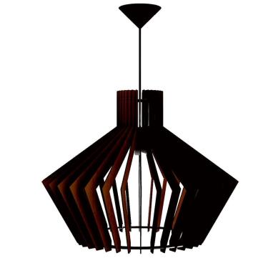 Imagem de Luminária Teto Tipo Pendente Cristal Mdf Completa - Cor:preta