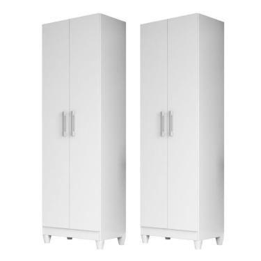 Imagem de Kit 2 Armários Organizadores Multiuso íris 2 Portas Branco - Moval