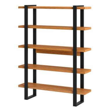 Imagem de Estante Alta Estilo Industrial 5 Prateleiras F10 Freijó-preto Fosco - Pradel