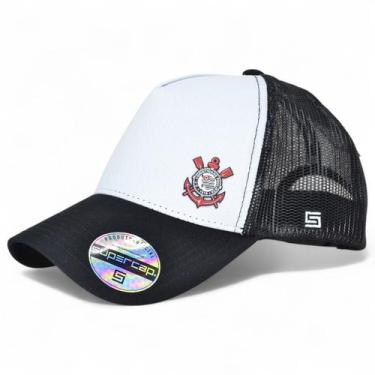 Imagem de Boné Corinthians Trucker Aba Curva Licenciado Oficial - Supercap, Bran