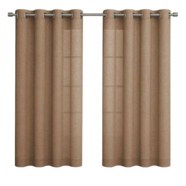 Imagem de Cortina Rústica De Linho Para Sala 3,00m x 1,60m Toque Natural Texturi