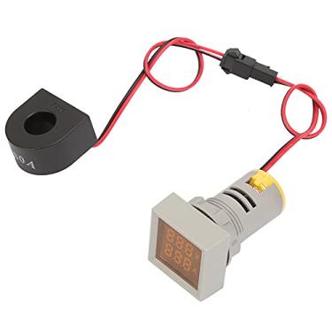 Imagem de INDICADOR LED Light Mini Display Digital Amímetro Voltímetro Lâmpada de Sinal Quadrado AC50 500V 2 IN1 LED INDICADOR LUZ (Amarelo)