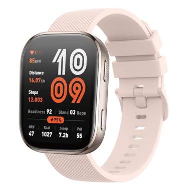 Imagem de AK Pulseira de silicone compatível com Amazfit Bip 6/Bip 5, Amazfit GTR 4, pulseira esportiva de substituição macia de 22 mm para Amazfit Bip 6/Bip 5/GTR 4 feminino e masculino (areia rosa)