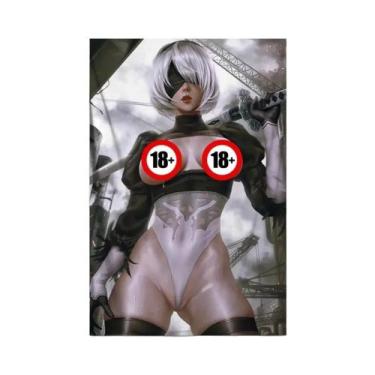 Imagem de Tamanho Grande NieR Automata 2B Sexy Anime Girl Canvas Poster Wall Art