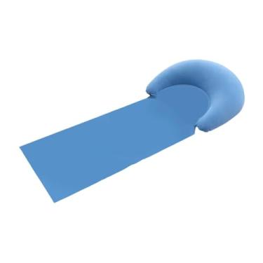 Imagem de simhoa Esteira de praia inflável, compacta, versátil, leve, para praia, espreguiçadeira ao ar livre, para quintal, piscina, jardim, família, Azul Claro