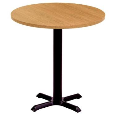 Imagem de Mesa Ômega Ferro Preto 74 cm (Alt) Base em X Tampo MDP Redondo 80 cm (