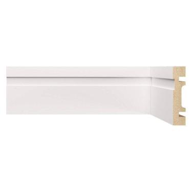 Imagem de Kit Rodapé de MDF 40 Barras Frisadas de 7cm x 2,40m Rende 96 Metros Moldufama Branco