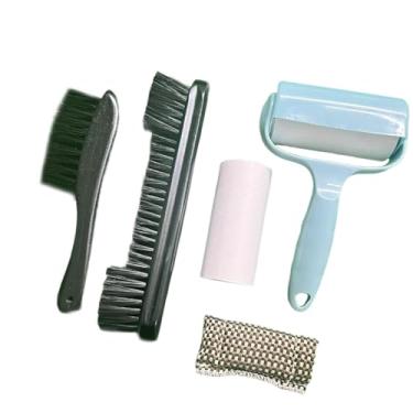 Imagem de oshhni Conjunto de escovas para mesa de bilhar, limpador de feltro para superfícies de mesa de bilhar, acessórios práticos para limpeza profunda de sinuca, Preto