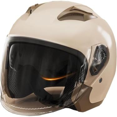 Imagem de Capacete De Boné De Beisebol Retrô Meio Capacete Vintage Capacete De Motocicleta Masculino E Feminino Capacete De Scooter Aberto Capacete Certificado Dot, Para Capacetes De Ciclom, Brown B