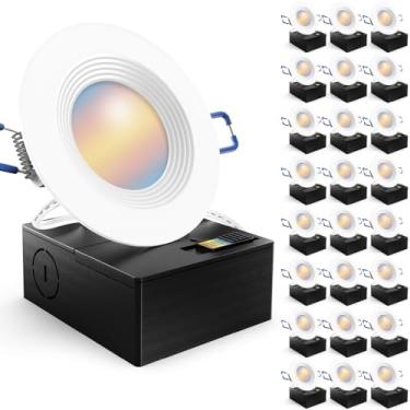 Imagem de Sunco Lighting Pacote Com 24 Luminárias Embutidas De Led 3", Teto Ultrafinas Sem Lata Caixa Junção, 550 Lúmens, Cct Selecionável 2700K/3000K/4000K/5000K/6000K, Regulável, 6W=50W Ul/Etl.