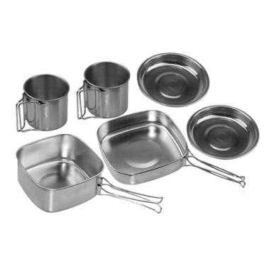 Imagem de Jogo de Utensílios de Cozinha em Aço Inoxidável para Campismo,Conjunto de Utensílios Culinários para Campismo em Fogão | 6 Peças Portáteis para Estufar e Fritar para Montanhismo Caminhada Piquenique V