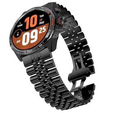 Imagem de Pulseira de metal de aço inoxidável sólido de 20 mm, 22 mm e 24 mm com fecho dobrável de borboleta, compatível com Ticwatch Atlas, Pro 5 Enduro, Pro 5, Pro 3 Ultra BT/LTE, Pro, Pro S, Pro 4G, E2, S2,