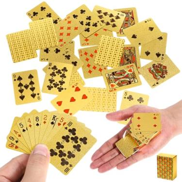 Imagem de 2 Decks Mini Playing Cards, Gold Waterproof Playing Cards, Mini Poker Deck for Parties and Games, Party Favor, Tiny Deck of Novelty Party Gift for Christmas, Halloween, New Year, Par