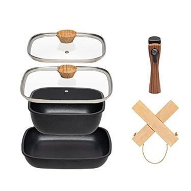 Imagem de Frigideira antiaderente IRIS USA, conjunto quadrado, alumínio fundido