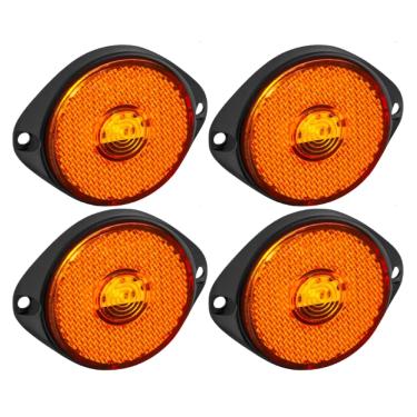 Imagem de 4 Lanterna Frontal 65mm Led Bivolt Conector Carreta Caminhão