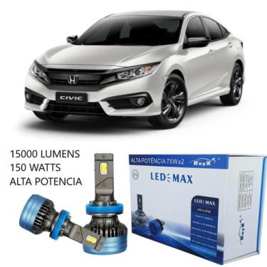 Imagem de Lampada farol baixo projetor civic g10 15000 lumens 3x mais forte - RA