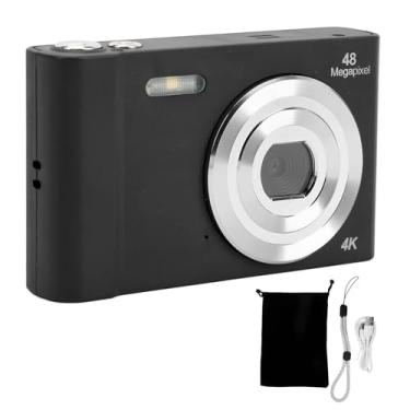 Imagem de Câmera digital 4K para adolescentes crianças 48MP 1080p HD 2,4 polegadas tela IPS 16x Câmera compacta de bolso de zoom digital para fotografia VLOGGING (Preto)