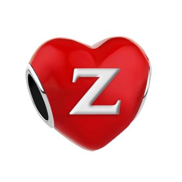 Imagem de JMQJewelry Pingente de letra Z com letra Z do alfabeto para pulseira compatível com pulseiras Pandora Aunite Aunt