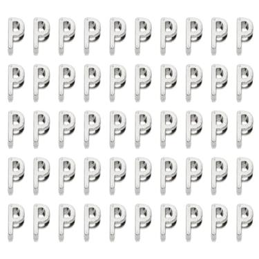 Imagem de Shapenty Berloques espaçadores de letras deslizantes de metal de liga de prata antiga para artesanato, pulseira, colar, pingente de chaveiro, joias, Natal, Ação de Graças, lembrancinhas de casamento