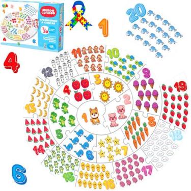 Imagem de Quebra Cabeça Aprenda a Contar Brinquedo Educativo Infantil - GGB Brin