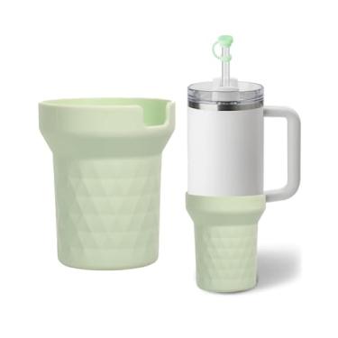 Imagem de Bota de silicone para Stanley Cup 850 g, capa preta para bota com acessórios Stanley H2.0 e Quencher Adventure Tumbler (verde mista, 850 g)