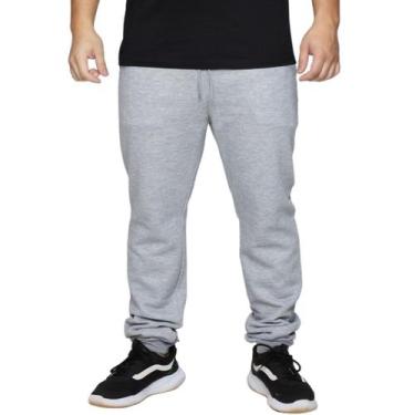 Imagem de Calça Moletom Jogger Masculino Flanelado Elastano Liso - GIP, Cinza, G