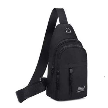 Imagem de Bolsa Mochila De Peito Tiracolo Pochete Bolsa Impermeável Transversal Masculina (preto 017)
