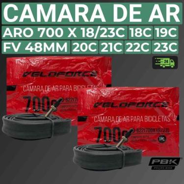 Imagem de Camara de Ar para Bicicletas Aro 700 X 18 23 FV 48mm Veloforce