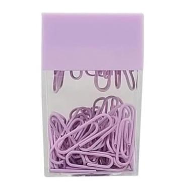 Imagem de Porta Clips Magnético Colorido C/60 Clips (LILÁS)
