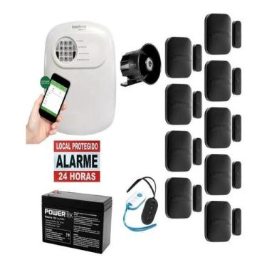Imagem de Kit Alarme Intelbras ANM 24 NET Wi-Fi c/ 9 Sensores Abertura, 2 Contro