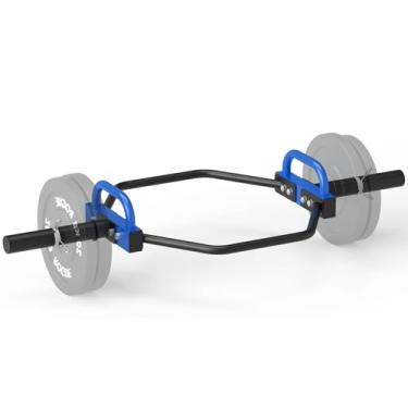 Imagem de Barra hexagonal para halterofilismo olímpico de 5 cm, barra de levantamento terra de 123 cm para agachamentos, encolher de ombros, flexões, capacidade de peso de 181 kg adequada para exercícios de