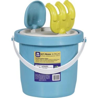 Imagem de Kit Baldinho de Praia com 10 Peças Cores Sortidas Bel, Único