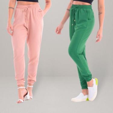 Imagem de Kit 2 Calças Jogger - Feminina Com Bolso e Cordão - Ju Ribeiro Ind, Ro