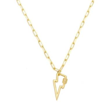 Imagem de Colar feminino vanessa locker raio zircônia folheado a ouro 18k - PIUK