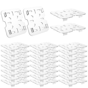 Imagem de Prateleira de drenagem de plástico com 25 peças para bandeja de alimentos tamanho 1/6 bandejas de grade de plástico transparente bandejas de drenagem de alimentos de acrílico para alimentos, frutas