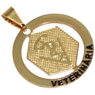 Imagem de Pingente Minha Profissão Veterinária Folheado Ouro 18k - Milena Folhea
