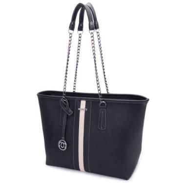 Imagem de Bolsa de Ombro Grande Cabe Notebook fechamento de zíper alça de corren