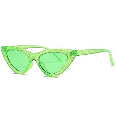 Imagem de kimorn Óculos De Sol Estilo Gatinho Feminino Clout Goggles Kurt Cobain Retrô K0566 (Verde)