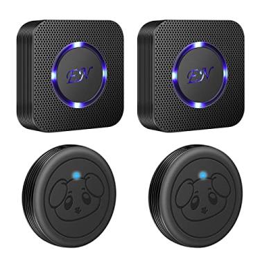 Imagem de EverNary Campainha de porta para cachorro sem fio para treinamento potty com botão de toque à prova de água para cães incluídos 2 transmissores e 2 receptores